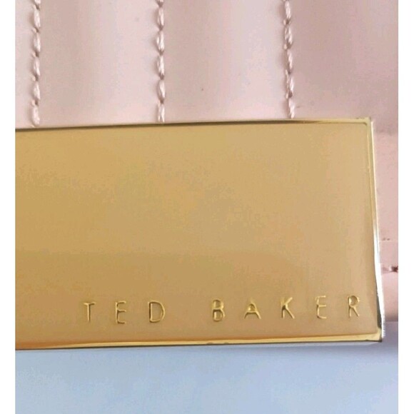 Ted Baker London Handbag Purse Patent Leather Quilted Tote Baby Pink Feminine - Picture 12 of 16